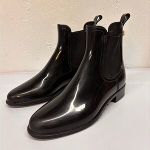 Lemon Jelly Chelsea Black Ankle Rain Boots